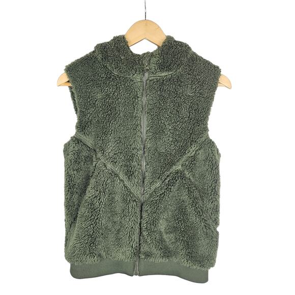 Zyia Active Olive Hooded Zip Teddy Vest S - Picture 1 of 3